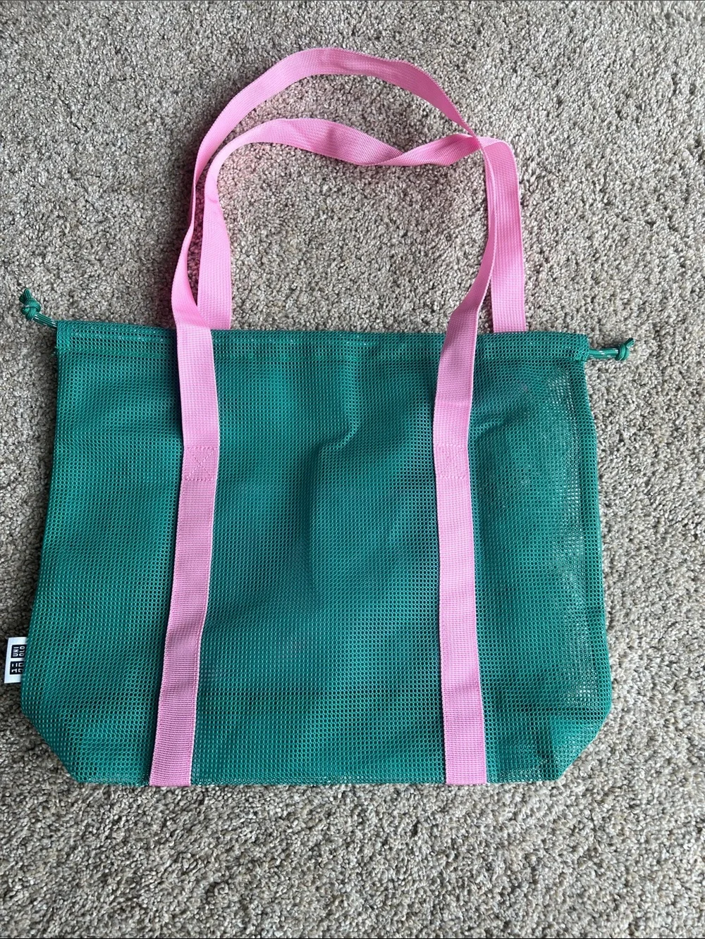 Uniqlo Pink & Teal Mesh Tote Bag - NWOT - Picture 7 of 10
